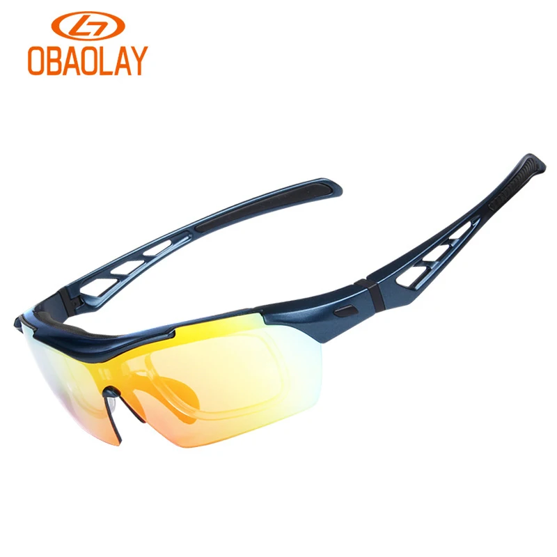 OBAOLAY Polarized Cycling Glasses For Men 5 Lens Eyewear Half Frame Bicycle Goggle Sport Sunglasses Oculos Gafas de ciclismo | Спорт и