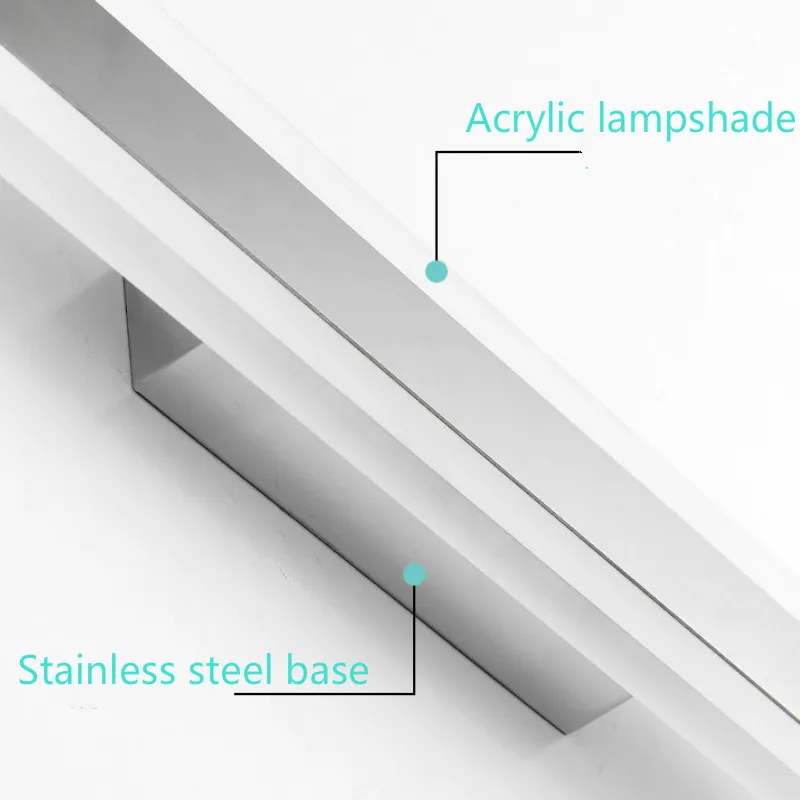 Современные зеркальные фары для ванной из нержавеющей стали светодиодные