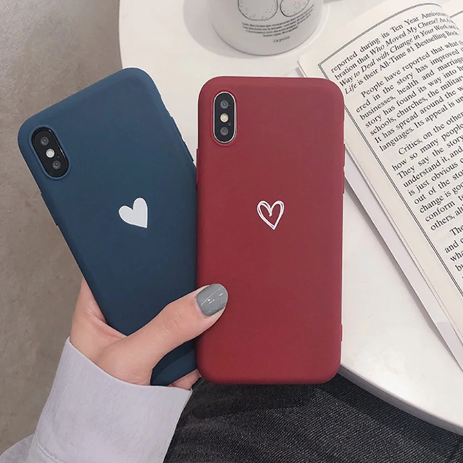 Для Huawei Mate 10 9 Pro Nova 2i Love Heart Print Чехол задней крышки 20 Lite Ретро Прекрасный рисунок Матовый мягкий чехол TPU на.