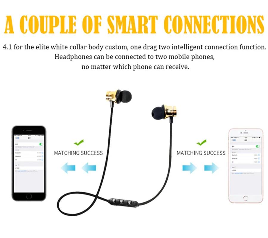 Спортивные Bluetooth наушники, беспроводные Bluetooth наушники для Xiaomi, для iPhone, стерео гарнитура, наушники для шеи
