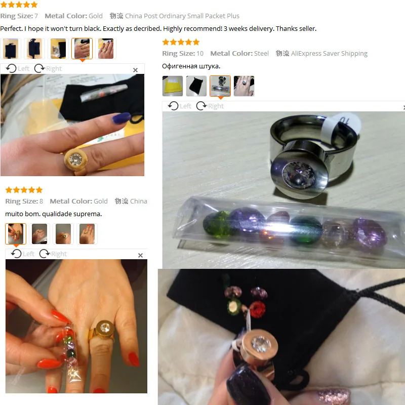 Letdiffery 7 цветов Кристалл bague femme нержавеющая сталь сменные CZ камень кольцо может Прямая поставка