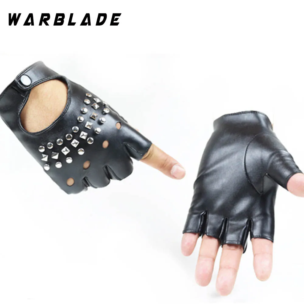 Black WarBLade Модные женские перчатки без пальцев женские сексуальные наручные перчатки кожаные для рук для танцев Вечерние перчатки без пальцев, митенки - Цвет: Black