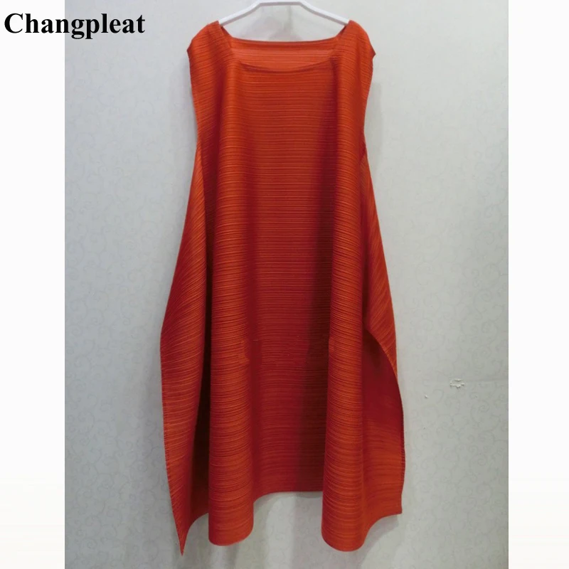 Женское платье с вырезом лодочкой Changpleat свободное плиссированное