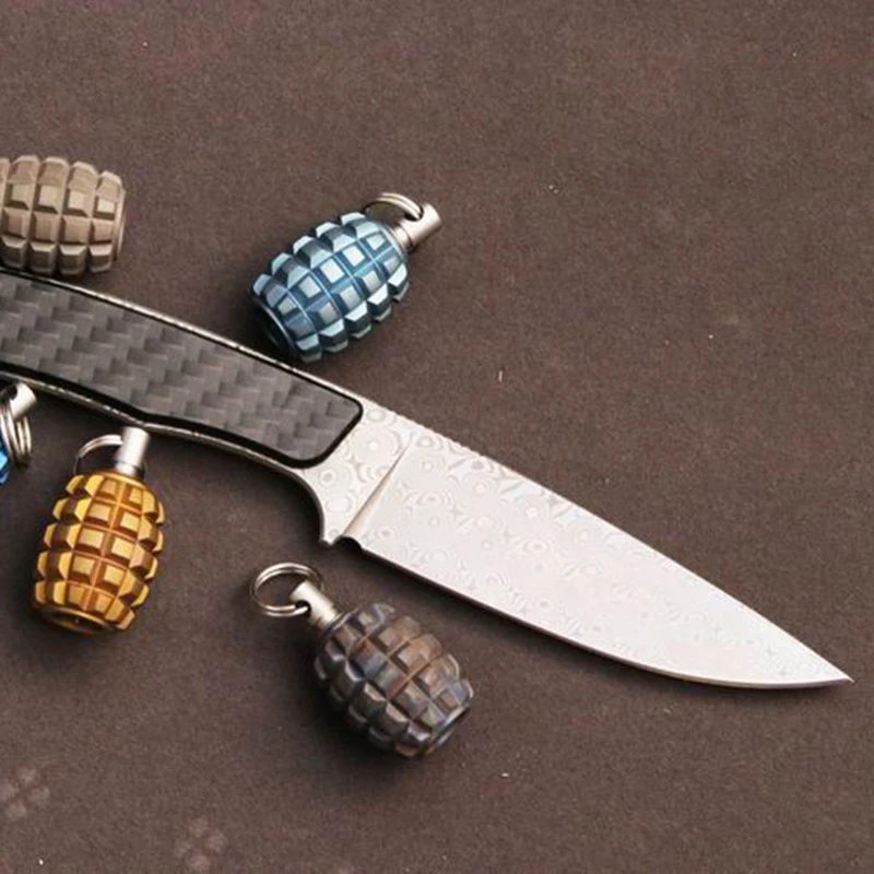 

EDC 2 pieces/lot Titanium Alloy Knife Beads A Pendant Paracord Outdoor DIY Decorations Camping Gear EDC Tools