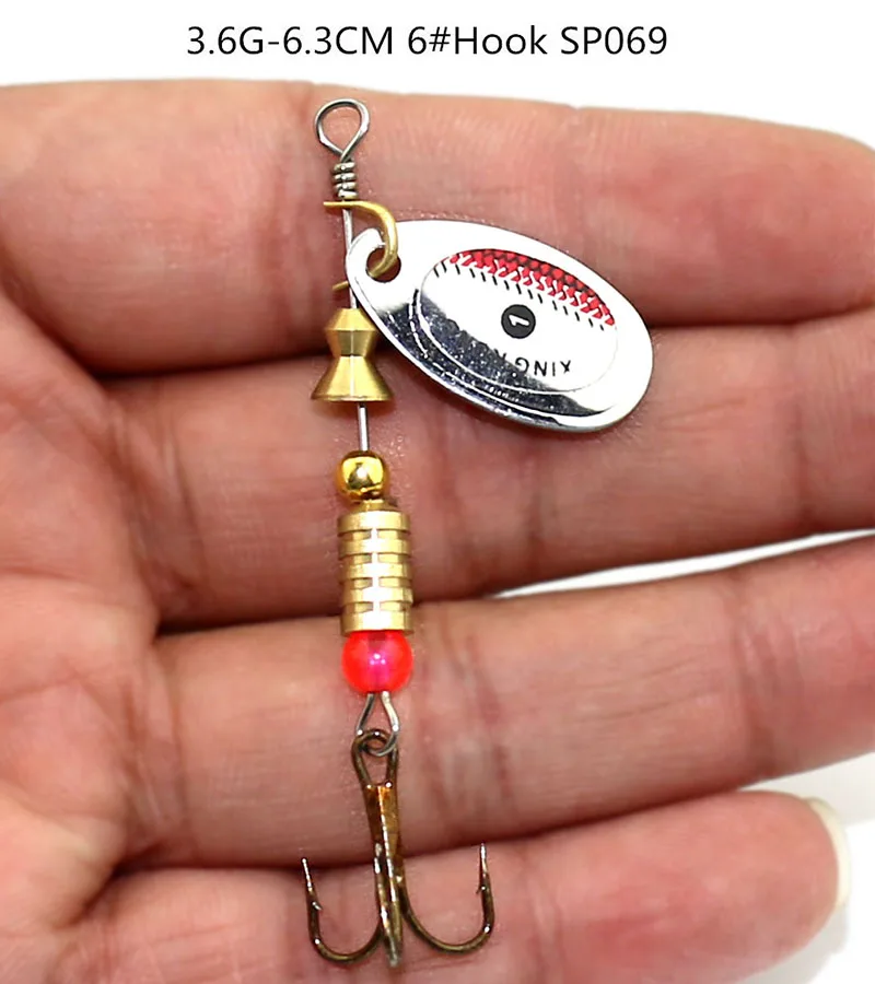 SP069 Hengjia жесткий металлические Spinnerbaits лезвие блестки прикормы Spinner ложки приманки PESCA рыболовные снасти с Крючки - Цвет: SP069