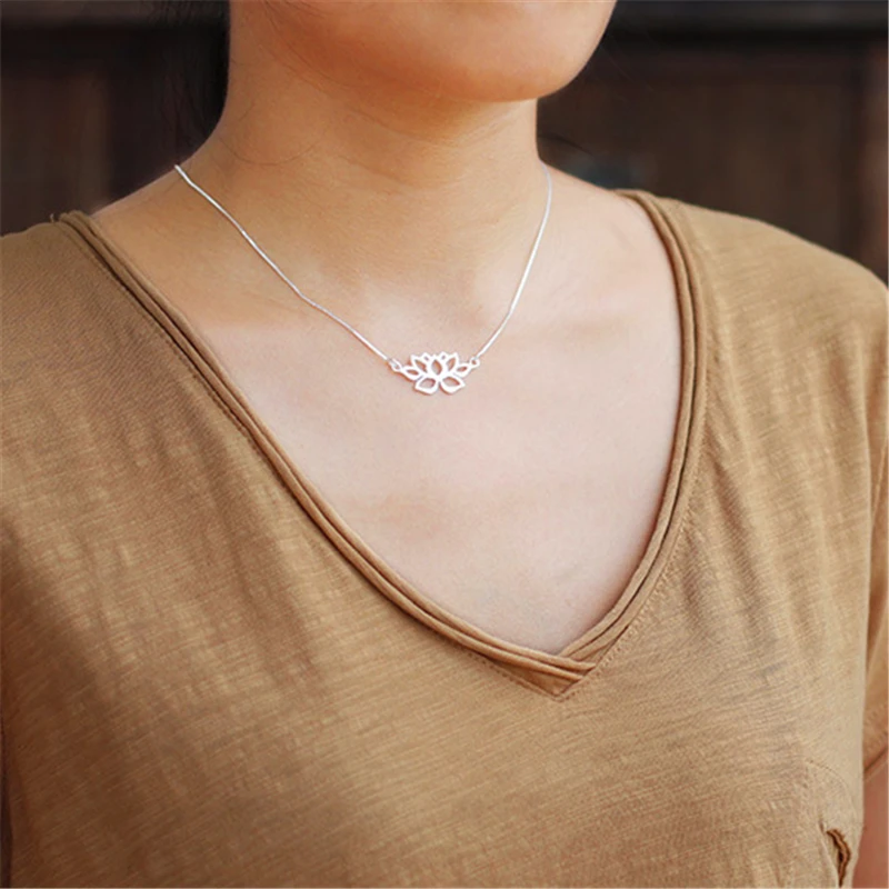 Новый Прибытие! Оригинальный дизайн нежный и свежий выдалбливают Лотос ожерелье