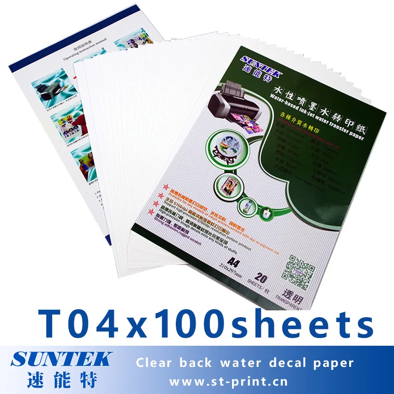 100 листов А4 прозрачная водная струйная бумага для переноса воды переводная