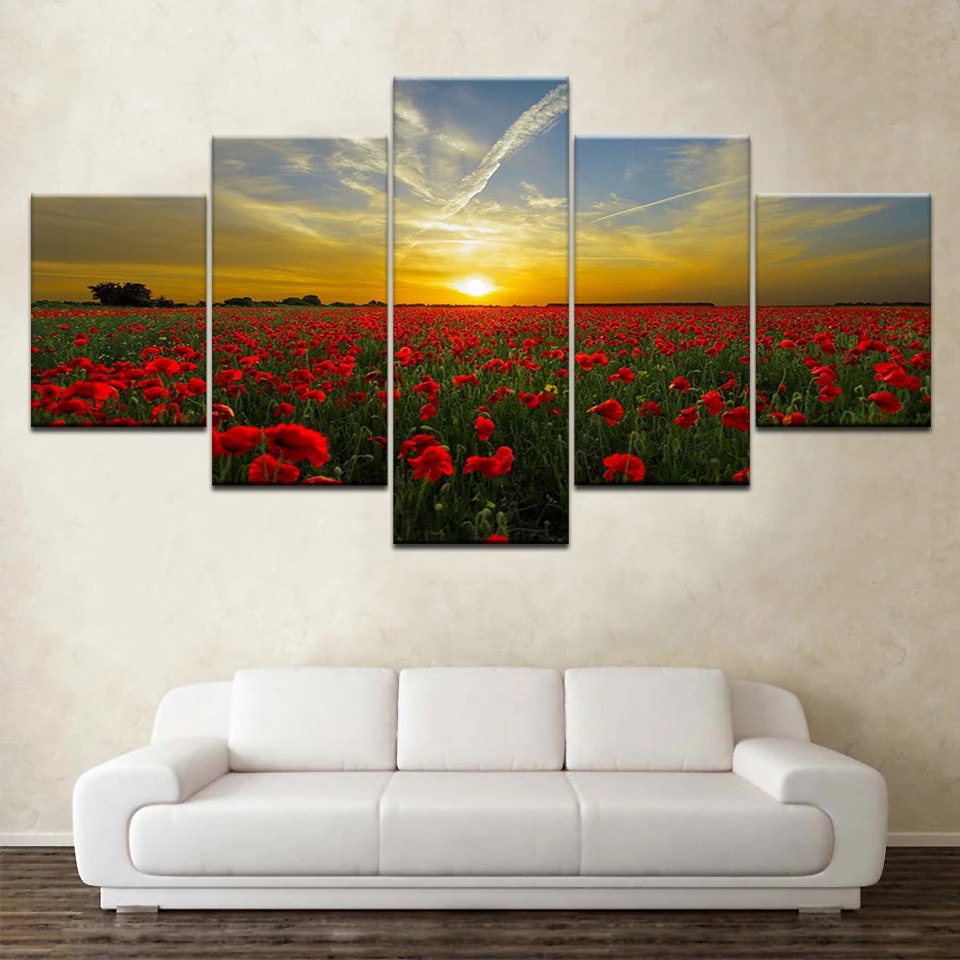 Рамка Современная Красная роза HD печатная Картина на холсте цветок настенное