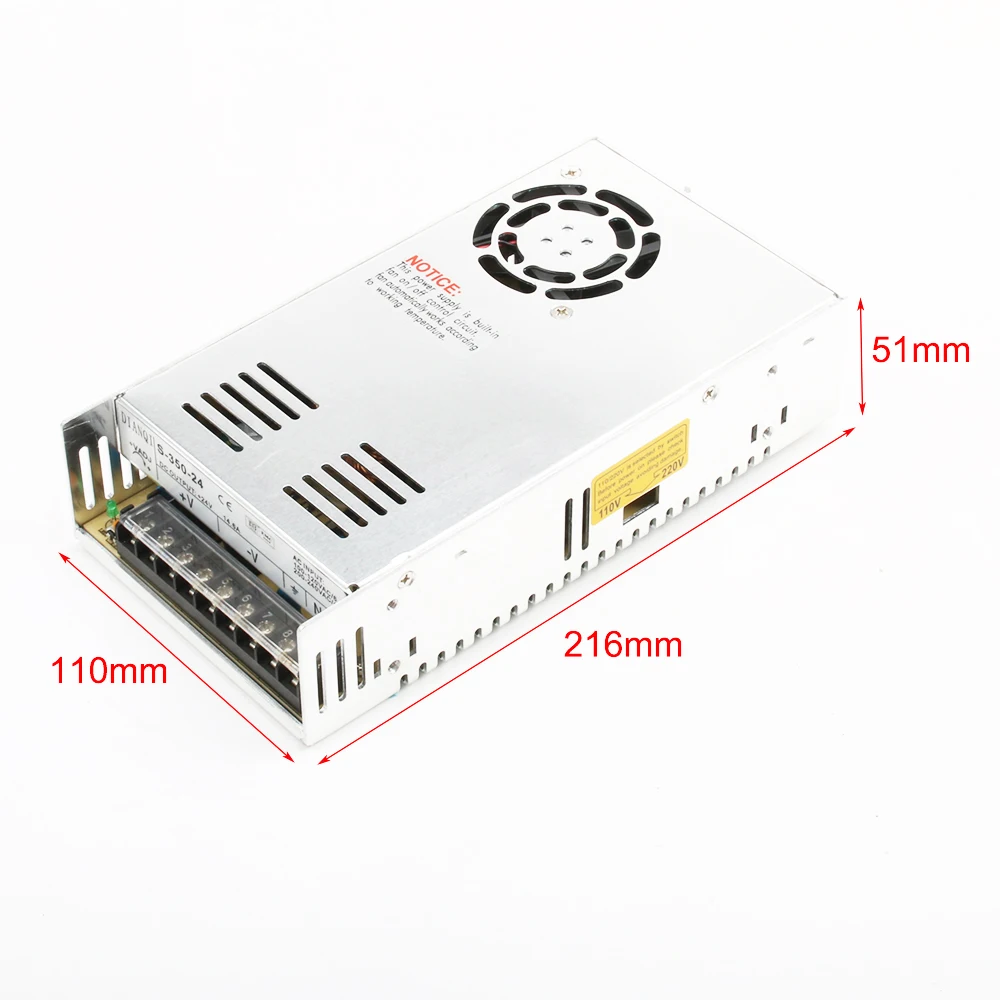 DIANQI мощность suply 24 В S-350w 14.6a AC к DC питание ac dc преобразователь высокого качества S-350-24 S-350W-24V