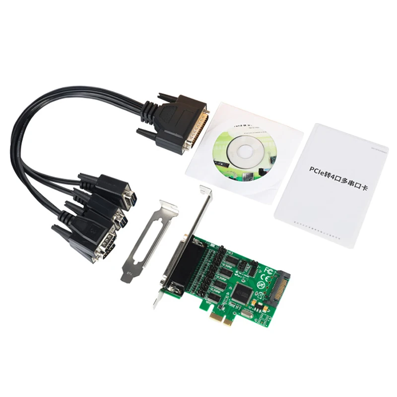 PCI express 4 порта серия e мульти RS232 DB9 com адаптер 5VDC 12DV PCIe мощный низкопрофильный