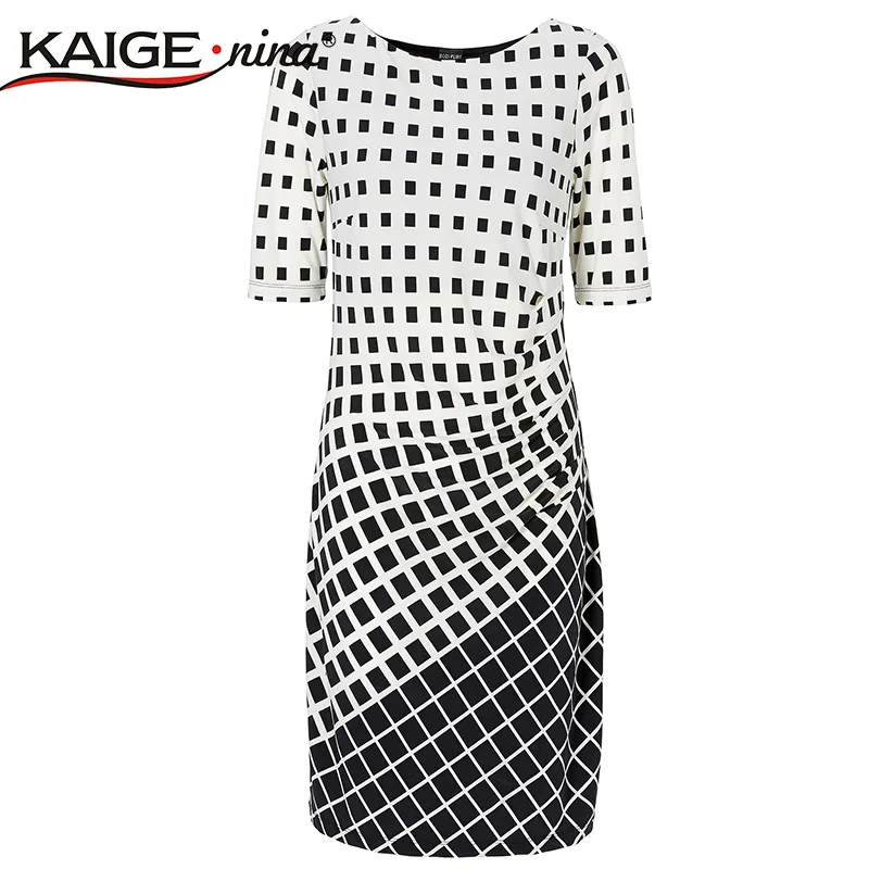 Kaige. Нина женщин сбывания лето элегантный шотландка о шея туника носить на работу бизнес свободного покроя ну вечеринку карандаш оболочка платье 2184 - Цвет: Белый