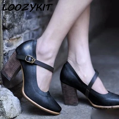 Loozykit (доставка)/2019 г. босоножки женские Новинка на высоком толстом каблуке с