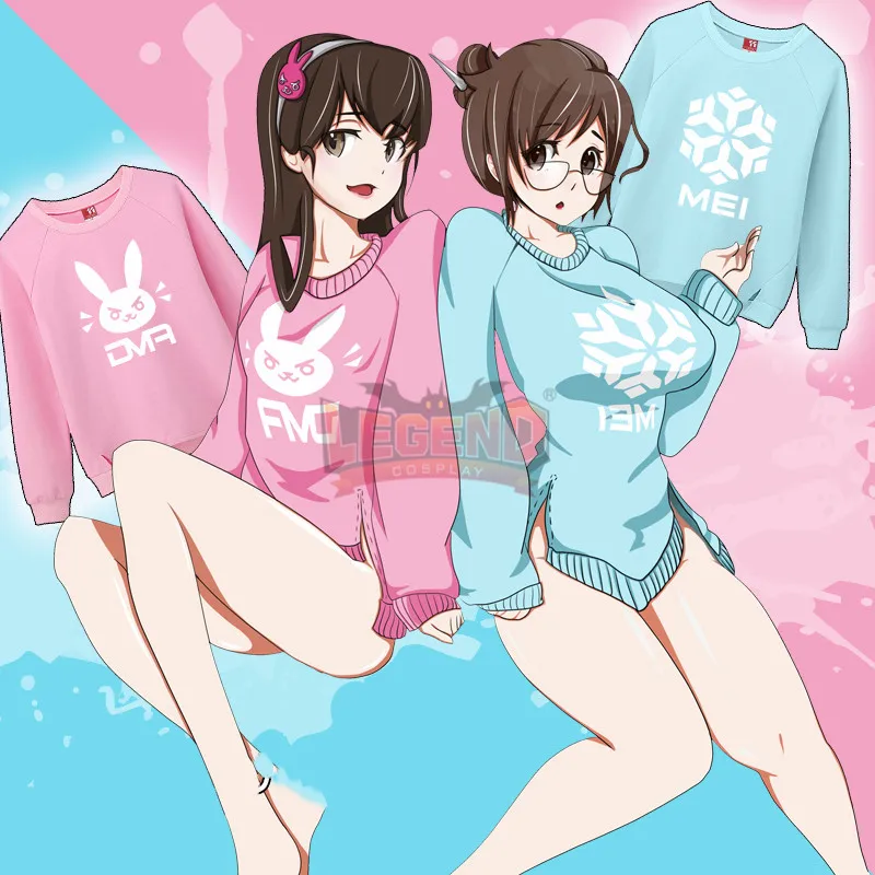 Dva куртка Горячая игра солдат герои 76 Dva Mei Косплей Взрослый Костюм mei топ толстовки розовая черная куртка