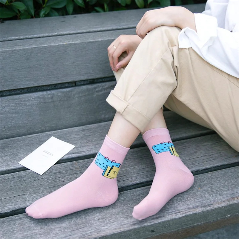Новые женские фломастеры узор хлопковые носки для девочек Harajuku модный бренд