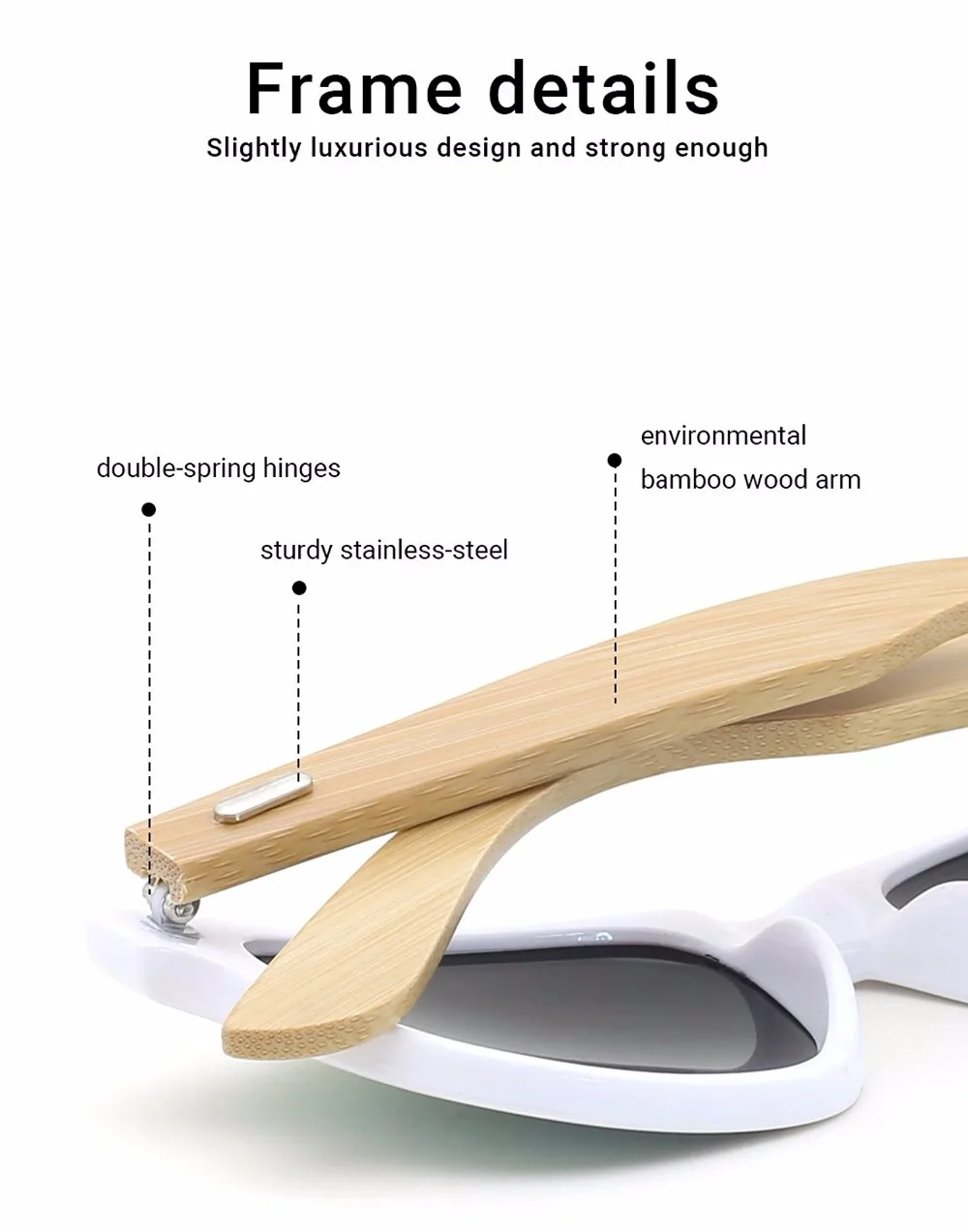 Мужские и женские солнцезащитные очки Ablibi неполяризационные из бамбукового