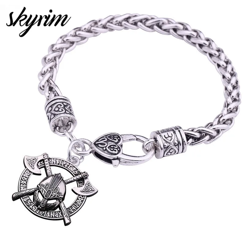 Skyrim викингов топор шлем подвеска браслет Odin Ворон Шарм славянский амулет Wicca