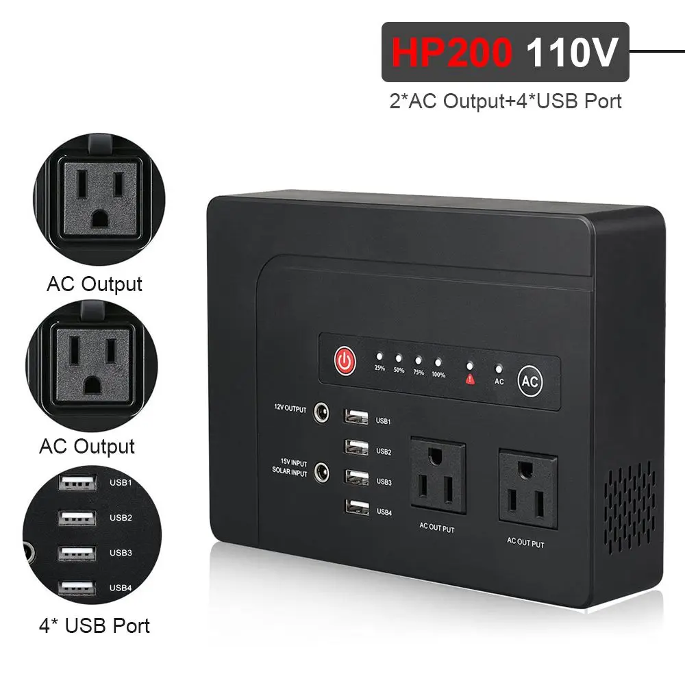 42000/59400mAh Портативный внешний аккумулятор 110V 220V силовой синусоидальный инвертор пусковое устройство для автомобильного солнечного генератора - Цвет: 110V