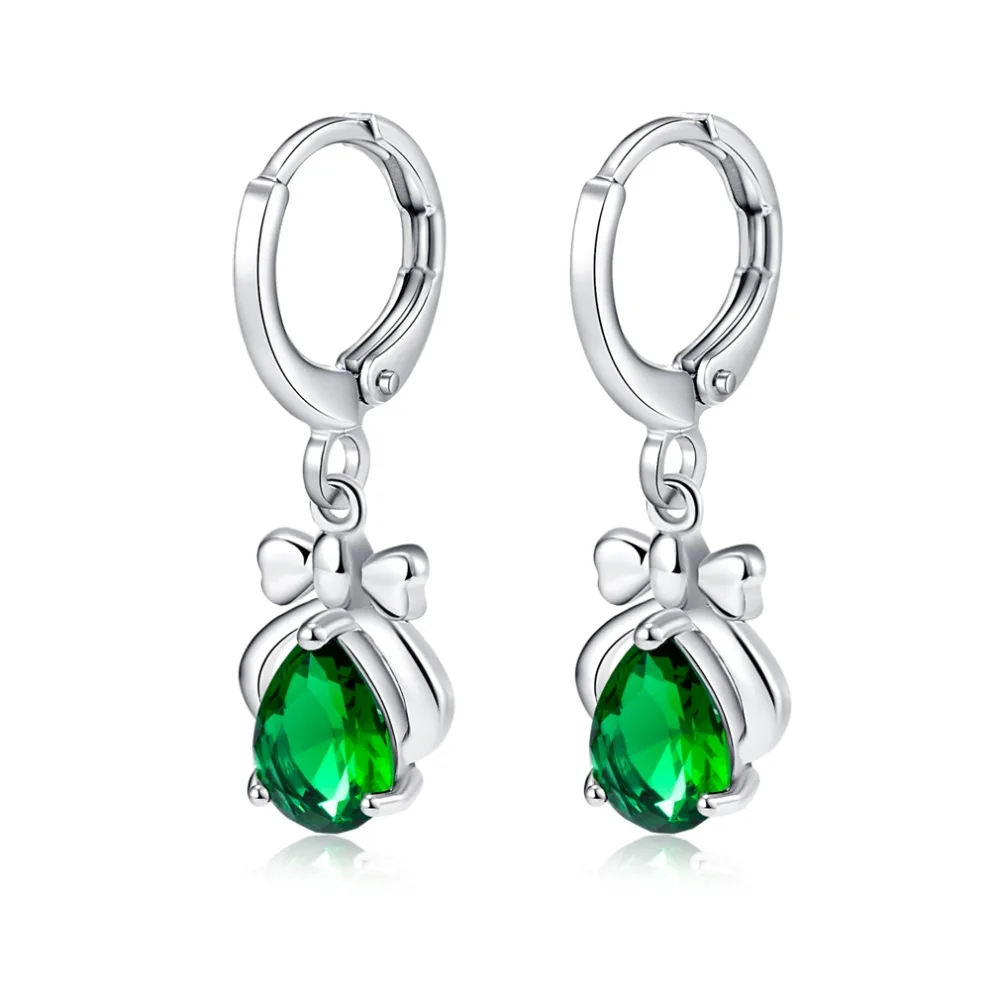 Капли воды банты яркий Кристалл Циркон Женские Висячие серьги праздничные