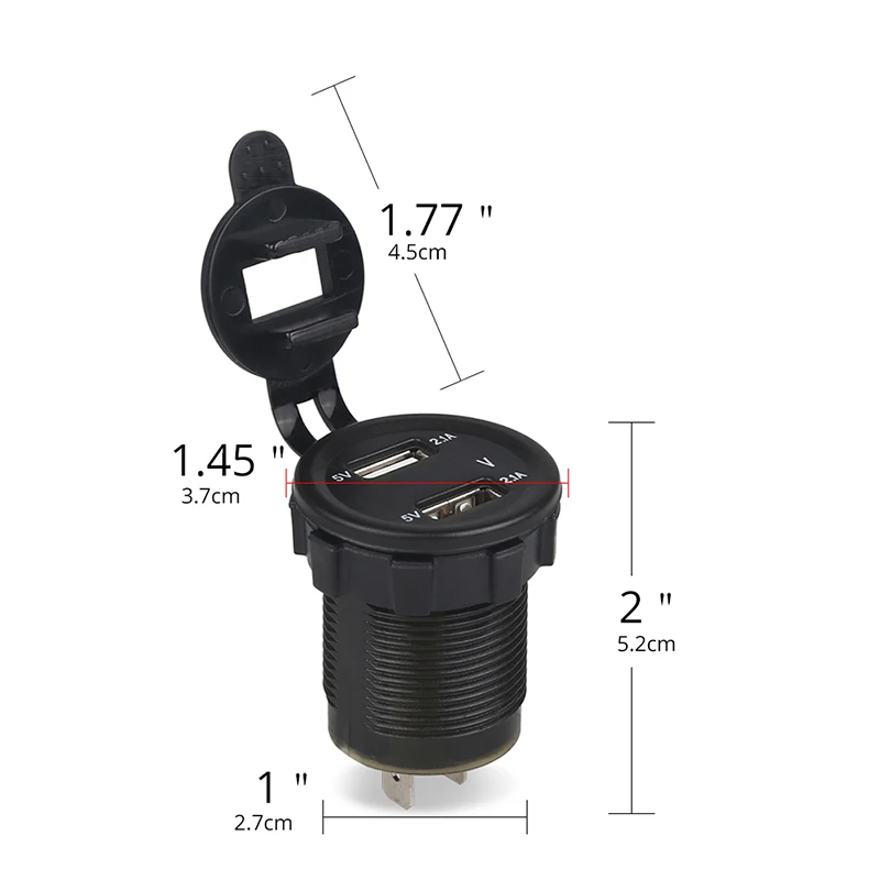Водонепроницаемое зарядное устройство для автомобиля мотоцикла 5 В а 2 порта USB