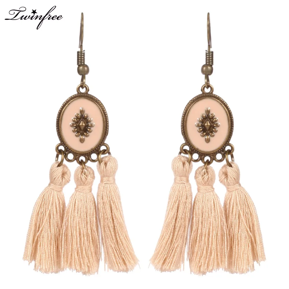 2018 женские серьги с кисточками в стиле панк ювелирные украшения кремового синего