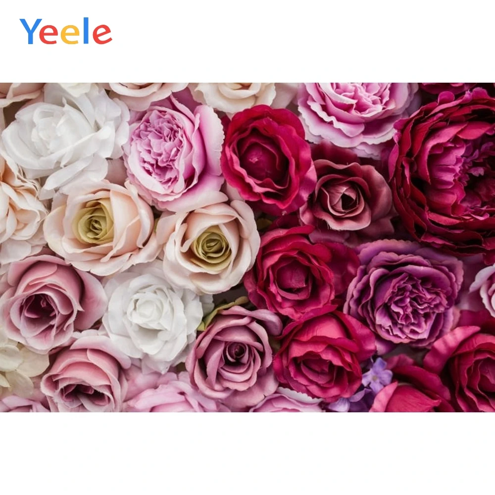 

Yeele Blossom Rose White Red Flowers Wall Party Personalized Photography Backdrops Photographic Backgrounds For Photos Studio