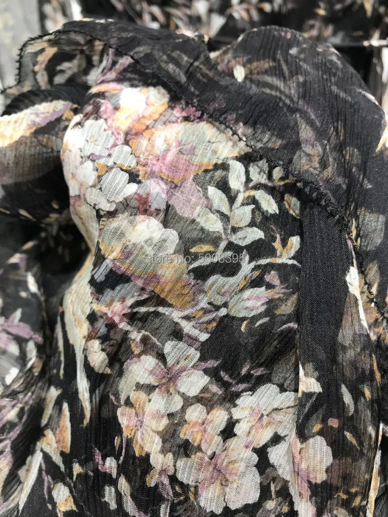 100% шелковое платье миди с цветочным принтом асимметричный подол оборки детали