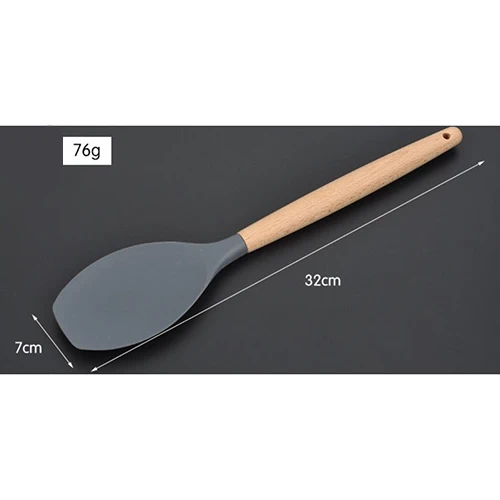Small Shovel Распродажа 8 видов черная силиконовая деревянная лопатка термостойкая суповая ложка антипригарная специальная кухонная лопатка для кухонных инструментов 10100C - Цвет: Small Shovel
