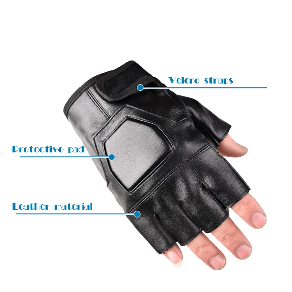 Leather Half Finger Gloves Motorcycle Breathable Fashionable Outdoor Racing Sport Hiking Protective Gears | Автомобили и