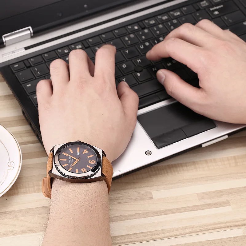 Chronos мужские Часы Топ кварцевые часы кожаный ремень мужской наручные armbandsur Relogio |