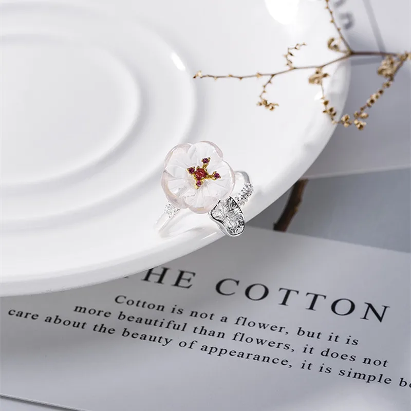 Женское кольцо с листком лотоса Uglyless из 100% настоящего твердого серебра 925 пробы