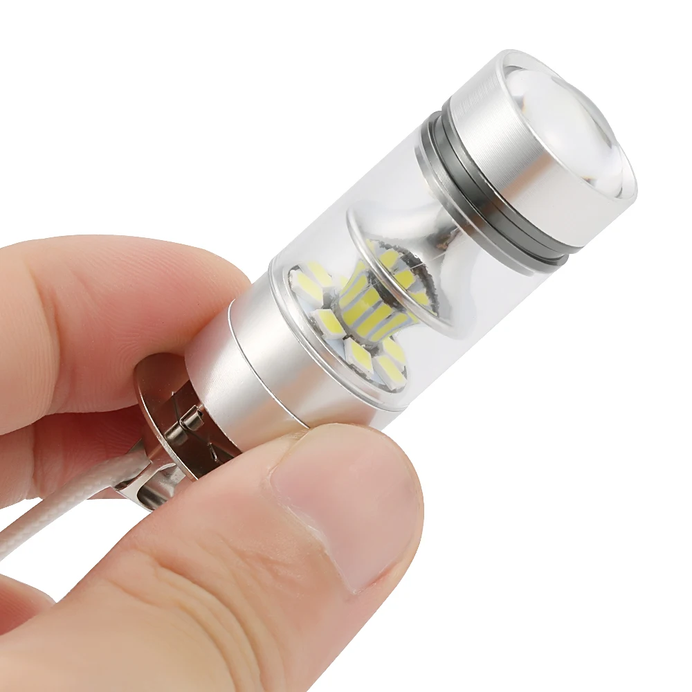 2 шт. H3 светодиодный туман светильник 100W супер яркий прожектор светильник 20smd 6500K Автомобильные фары дневного света светильник дальнего света лампы Белый 12/24V