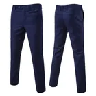 Новинка 2019, Мужская модная эксклюзивная хлопковая однотонная официальная деловая одежда, брюкиМужское свадебное платье для жениха, Костюмные брюки, мужские брюки