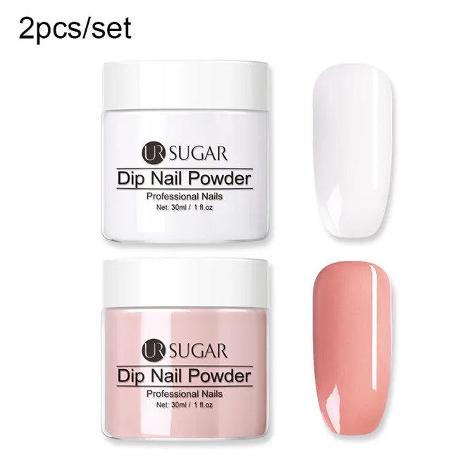 2pcs set7 Ur Sugar 30 мл Dip пудра для ногтей с блестками пигмент градиентный французский хром маникюр Дизайн ногтей погружение пыли порошок без лампы лечения - Цвет: 2pcs set7