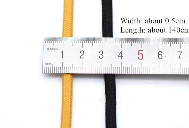 1Pc Solid Color Polyester Cord 140CM Copper Bead Caps Decorative Cap Rope For Sweater Sports Pants Waist Rope Belt