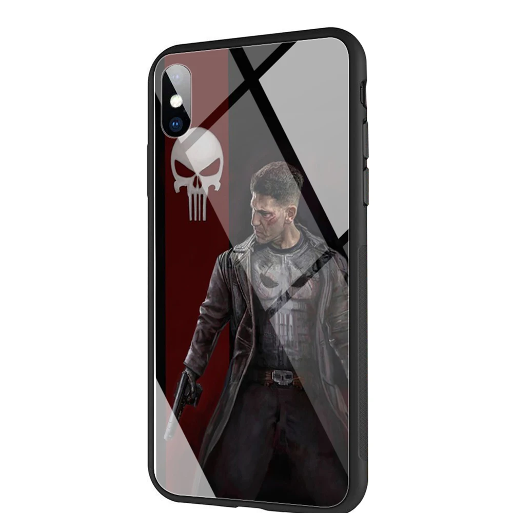 TG5 YIMAOC Marvel Каратель чехол из закаленного стекла для iPhone 11 Pro XS MAX XR X 8 7 6 6S Plus - Цвет: TG5