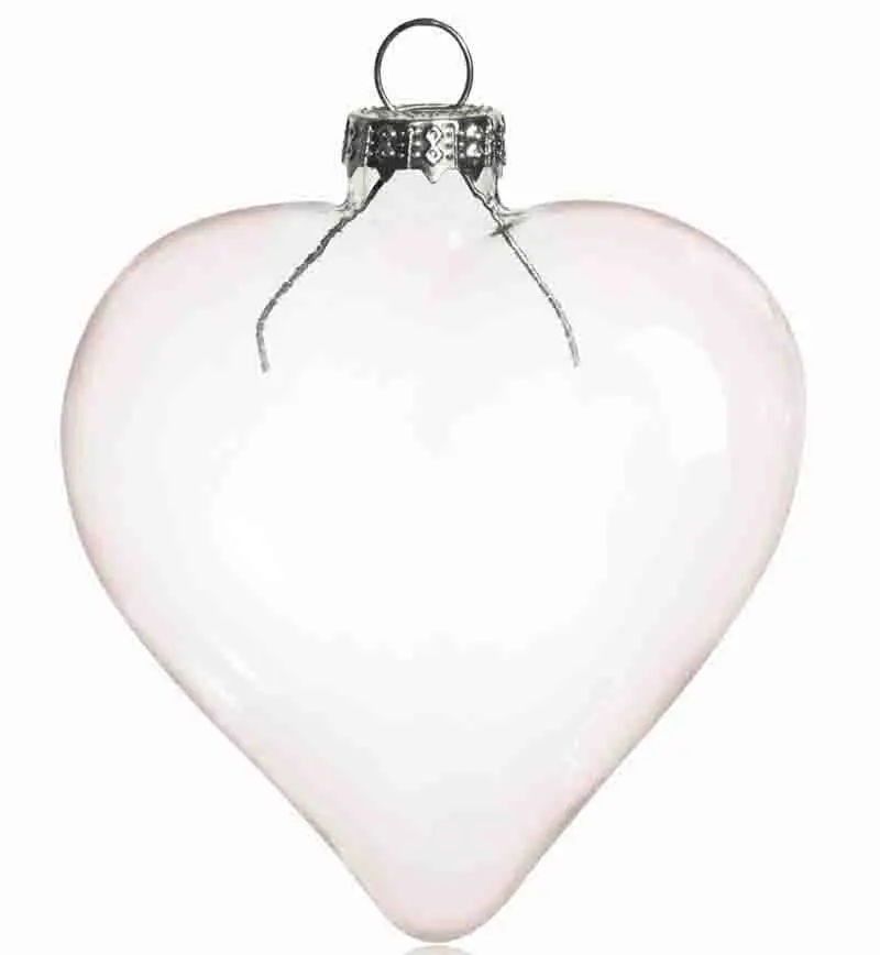 80mmSilver DIY Paintable прозрачное Рождественское украшение, 90 мм сердце стекло орнамент Серебряный Топ, 100/упаковка - Цвет: 80mmSilver