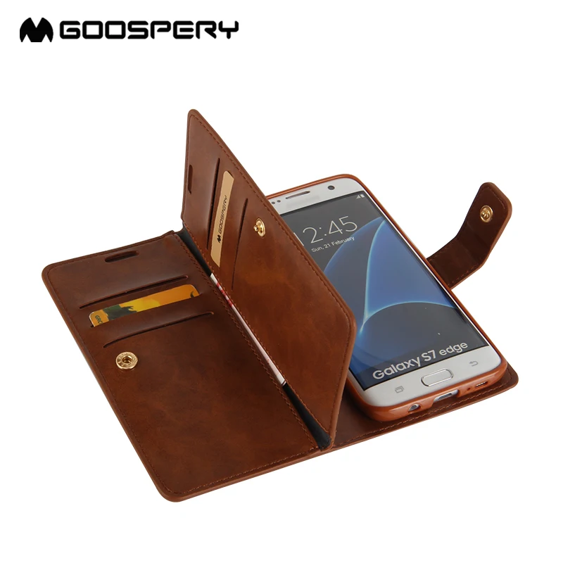 Sam S10 Original Goospery Mansoor Diary Flip Wallet MultFunction Case For samsung galaxy S8 S9 plus note8 note 9 + card holders | Мобильные