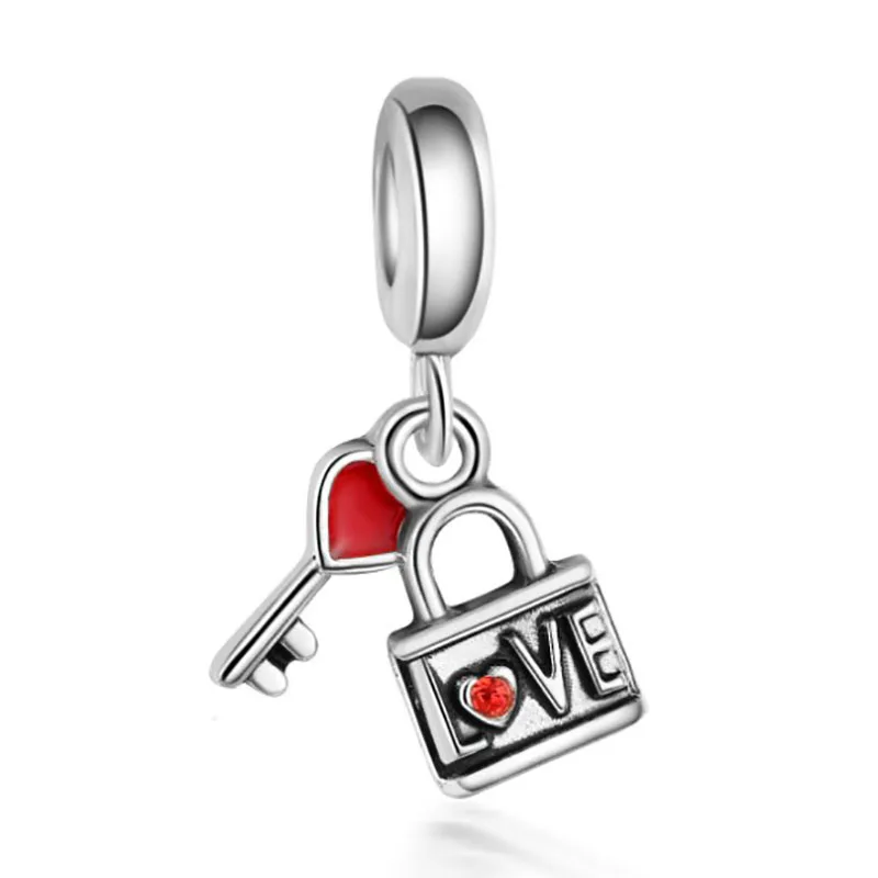 DIY charms plata de ley оригинальный браслет ювелирные изделия на День святого Валентина