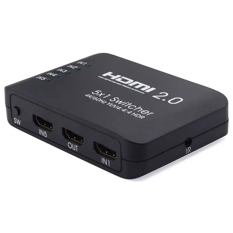5x1 5 портовый 4K 60Hz UHD HDMI 2 0 Переключатель Селектор дистанционного HDCP HDR для PS4 Pro tv Xbox
