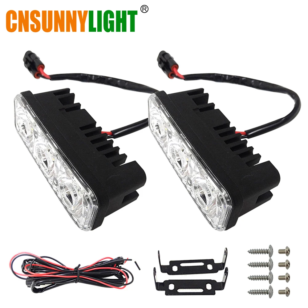 CNSUNNYLIGHT Высокая мощность автомобиля DRL алюминиевый светодиодный дневные ходовые огни с проектором объектив DC 12 В белый красный желтый синий противотуманные фары