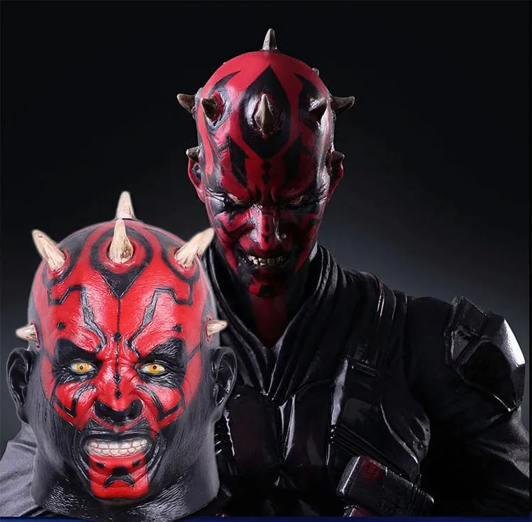 Star Wars Mask Darth Maul Mask Scary Horror Halloween Head Mask Costume Cosplay halloween Masquerade Latex Cosplay Mask props