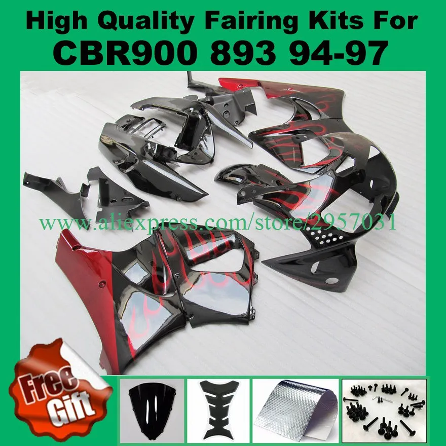 

Free screws+gifts Red Flame fairings for Honda CBR900RR 893 92 93 94 95 bodywork fairing kit CBR 893RR 1992 1993 1994 1995