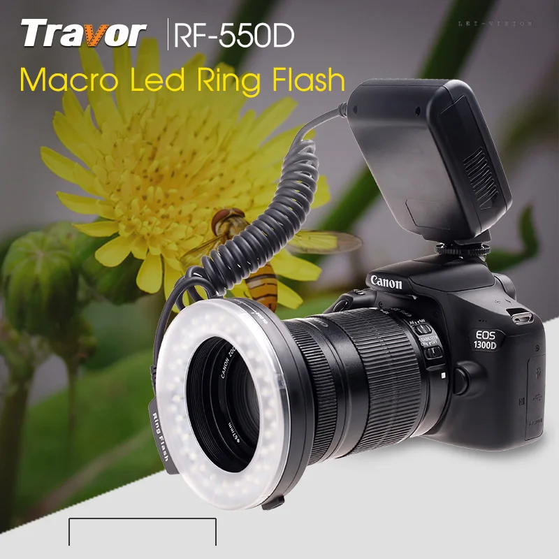 RF-550D 48 шт. макро светодиодный комплект вспышки кольцо с 8 адаптером кольцо для Canon Nikon Pentax Olympus Panasonic DSLR камеры вспышки