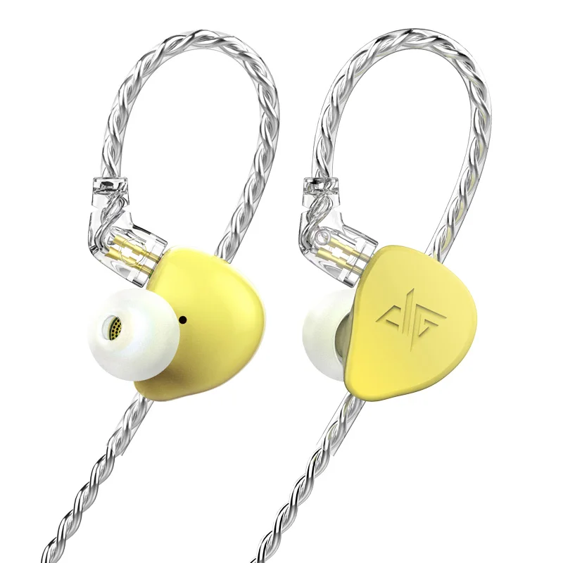 yellow Auglamour F300 Динамический драйвер HiFi металлический музыкальный монитор спортивные MP3 наушники-вкладыши Наушники 0,78 мм съемный кабель - Цвет: yellow