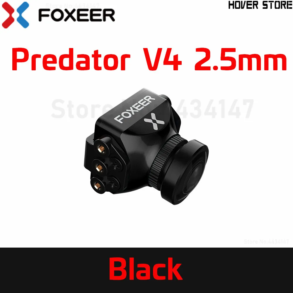 Black 2.5mm Foxeer Хищник V4 FPV Камера быстроходный беспилотный Радиоуправляемый летательный аппарат мини Камера 16:9/4:3 PAL/NTSC переключаемая мини fpv-камера Супер WDR, osd 4 мс и продолжительности полового акта Upgarded Preda - Цвет: Black 2.5mm