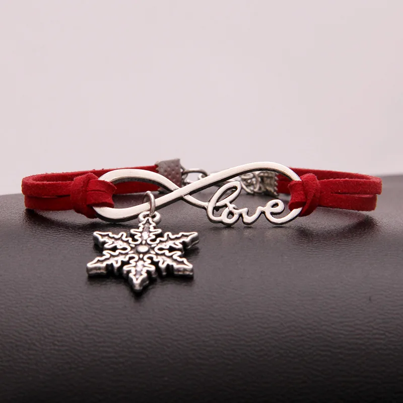 Популярные Модные женские ювелирные изделия древнее серебро снежинка Infinity Love charm