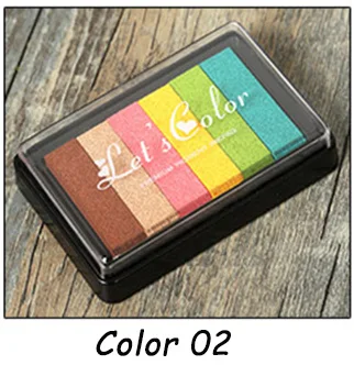 Color 02 JWHCJ 1 шт. большой карамельный цвет Радуга штамп inkpad Дети DIY ручной работы скрапбук фотоальбом студентов штампы искусство, ремесло подарки - Цвет: Color 02