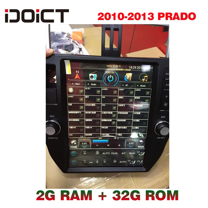 IDOICT TESLA автомобильный dvd-плеер Android 6,0 gps навигация Мультимедиа для Toyota Land Cruiser Prado 150 радио 2010-2013