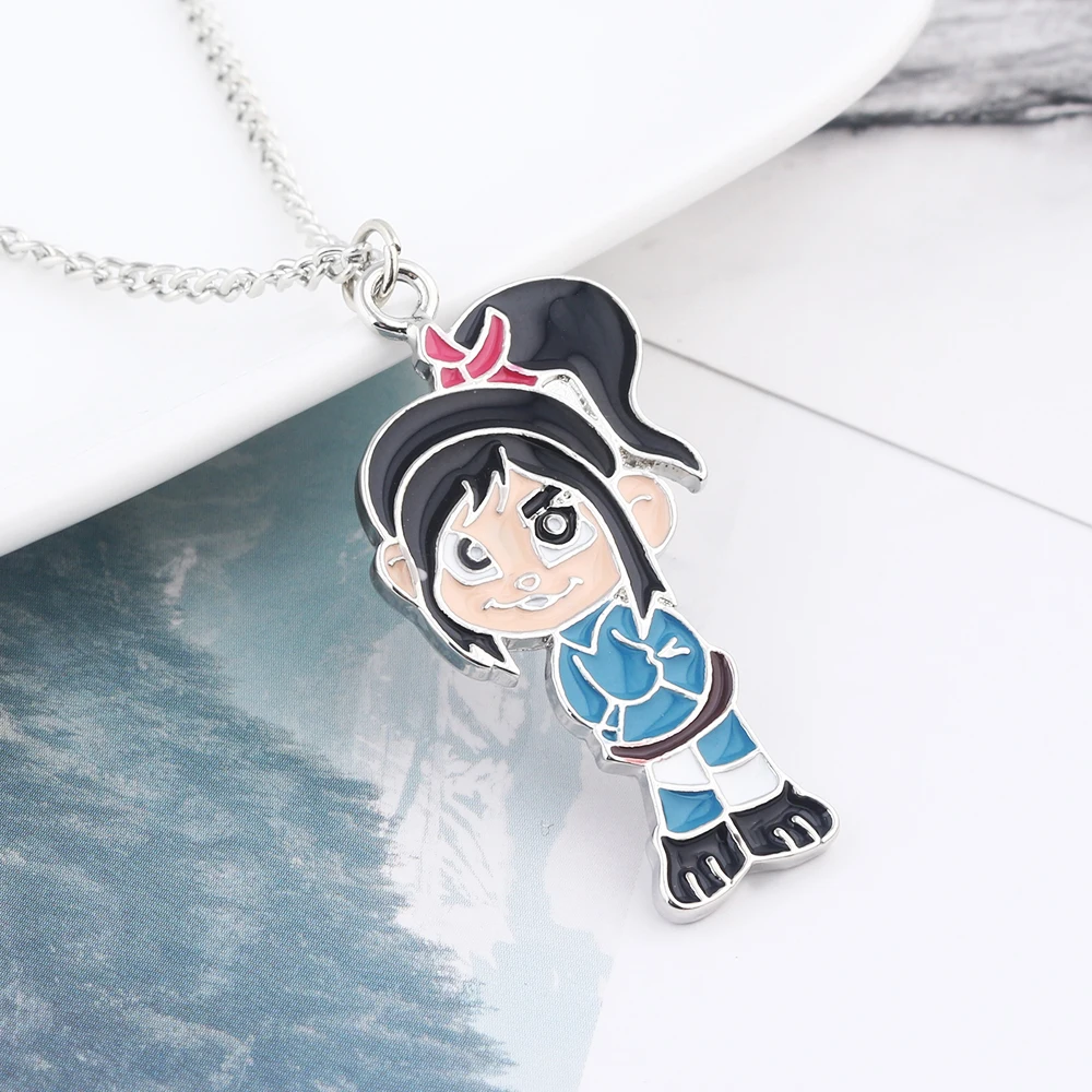 Новые Аниме Wreck It Ральф Феликс Vanellope Necklac милый мультфильм рисунок эмаль