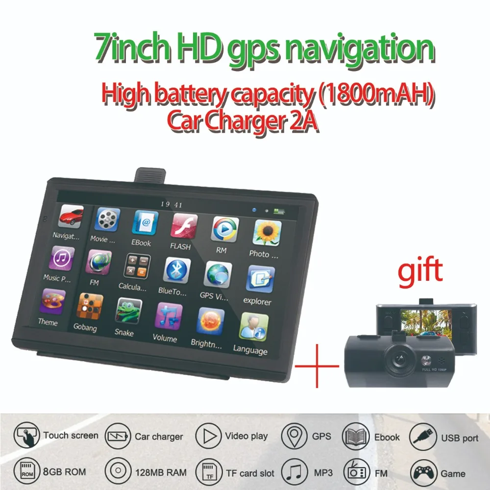 Автомобильный gps навигатор Ориана 733 HD 7 дюймов 8 Гб 128 МБ европейские карты +